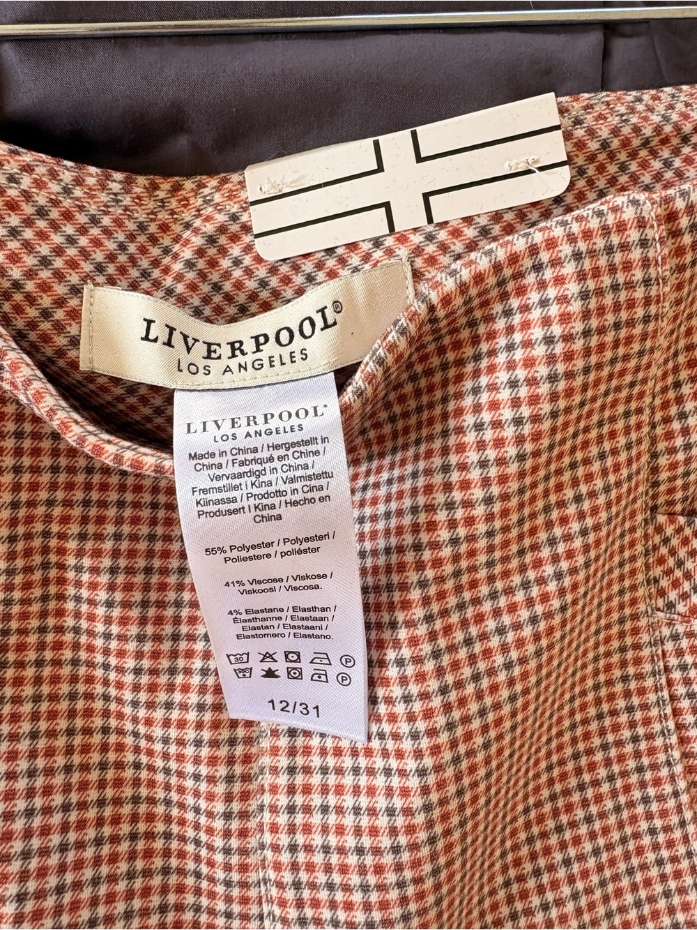 Liverpool Micro-Check Wide-Leg Pants - Picture 2 of 3
